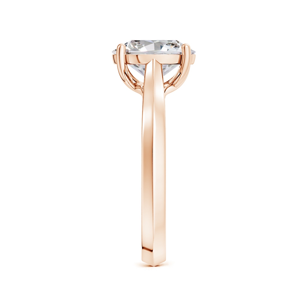 9x7mm IJI1I2 Oval Diamond Knife-Edge Shank Trellis Engagement Ring in Rose Gold Side 299