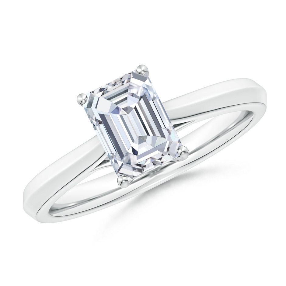 7.5x5.5mm GVS2 Emerald-Cut Diamond Knife-Edge Shank Trellis Engagement Ring in P950 Platinum 