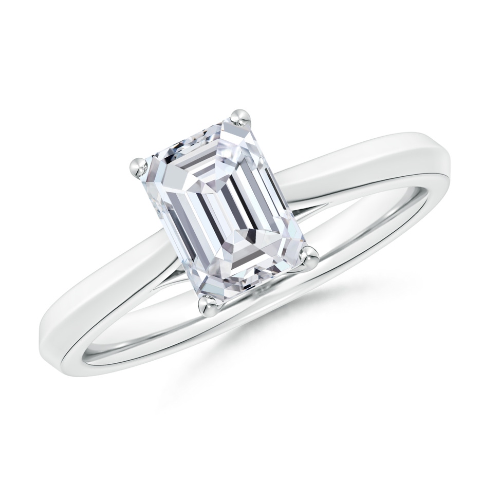 7.5x5.5mm HSI2 Emerald-Cut Diamond Knife-Edge Shank Trellis Engagement Ring in White Gold 