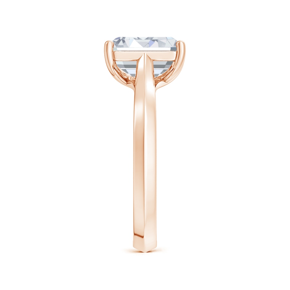 8.5x6.5mm GVS2 Emerald-Cut Diamond Knife-Edge Shank Trellis Engagement Ring in Rose Gold side 299