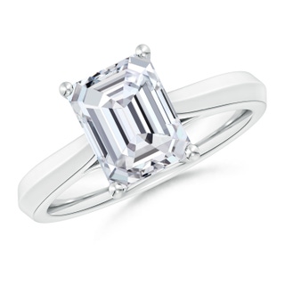 9x7mm HSI2 Emerald-Cut Diamond Knife-Edge Shank Trellis Engagement Ring in P950 Platinum