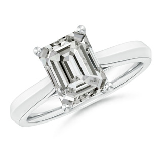9x7mm KI3 Emerald-Cut Diamond Knife-Edge Shank Trellis Engagement Ring in P950 Platinum