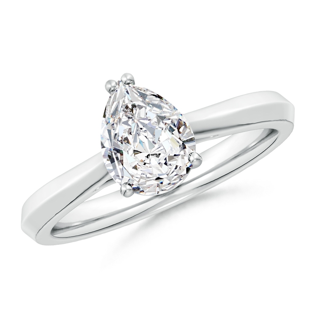 8.5x6.5mm HSI2 Pear Diamond Knife-Edge Shank Trellis Engagement Ring in White Gold