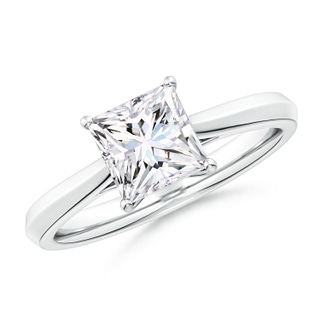 6.5mm GVS2 Princess-Cut Diamond Knife-Edge Shank Trellis Engagement Ring in P950 Platinum