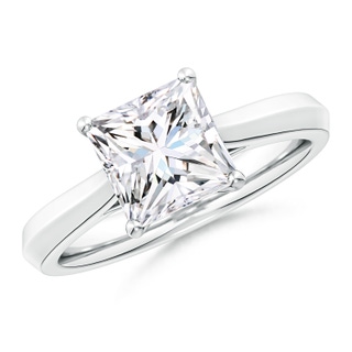 7.4mm GVS2 Princess-Cut Diamond Knife-Edge Shank Trellis Engagement Ring in P950 Platinum