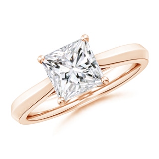 7mm HSI2 Princess-Cut Diamond Knife-Edge Shank Trellis Engagement Ring in 18K Rose Gold