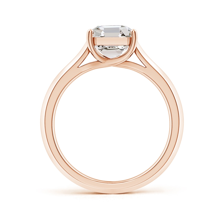 7.5mm IJI1I2 Square Emerald-Cut Diamond Knife-Edge Shank Trellis Engagement Ring in Rose Gold side 199