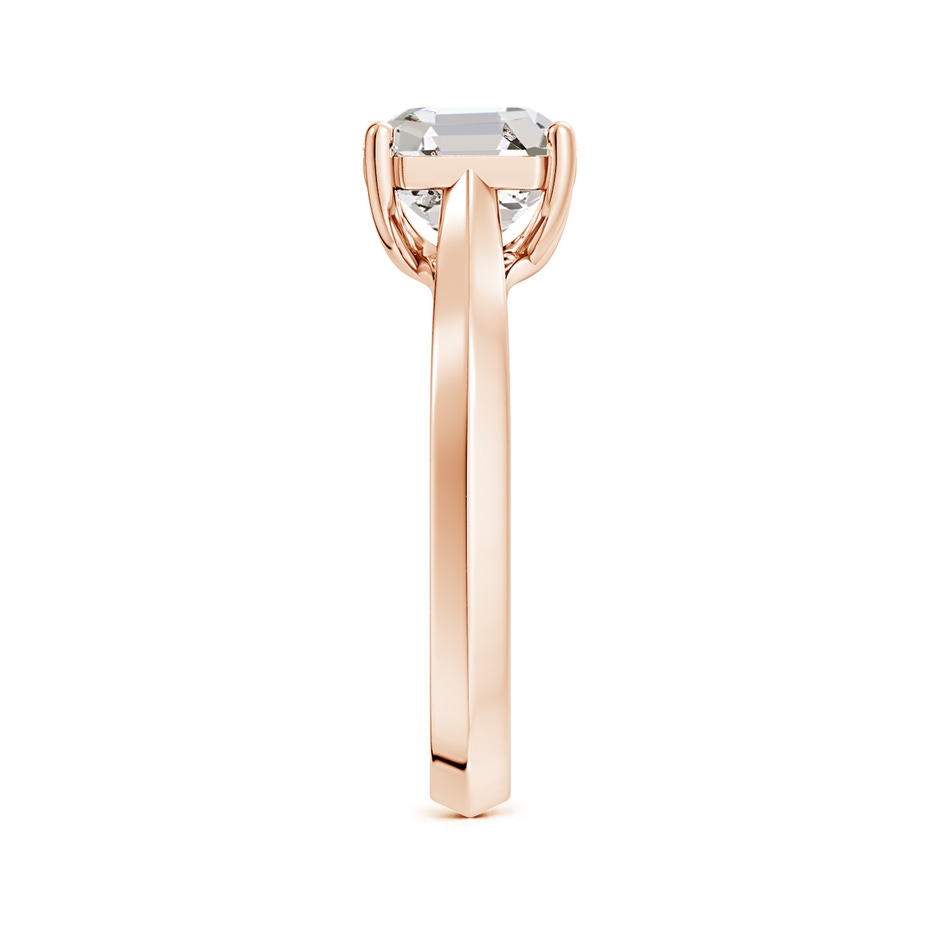7.5mm IJI1I2 Square Emerald-Cut Diamond Knife-Edge Shank Trellis Engagement Ring in Rose Gold side 299