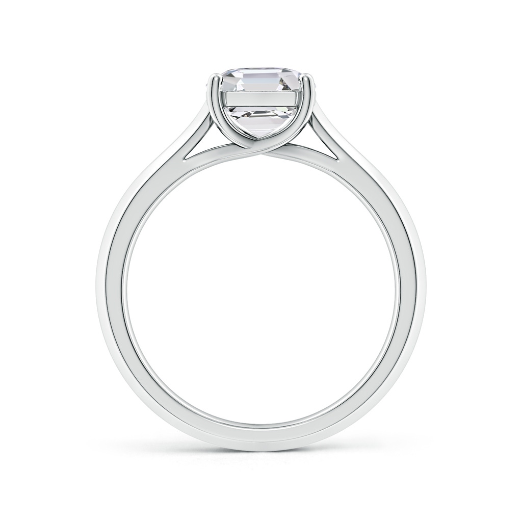 7mm HSI2 Square Emerald-Cut Diamond Knife-Edge Shank Trellis Engagement Ring in White Gold Side 199