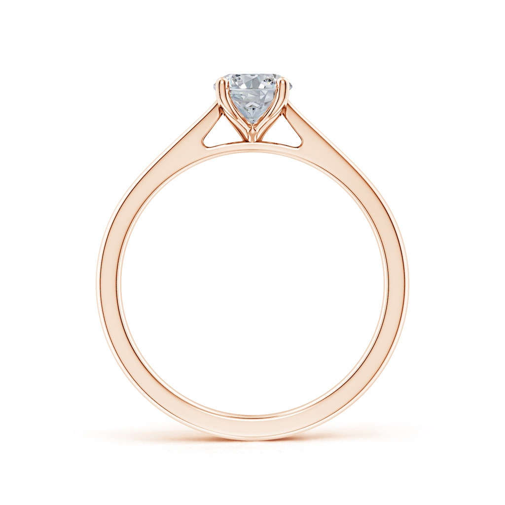 7x5mm HSI2 Oval Diamond Reverse Tapered Shank Cathedral Engagement Ring in Rose Gold Side 199