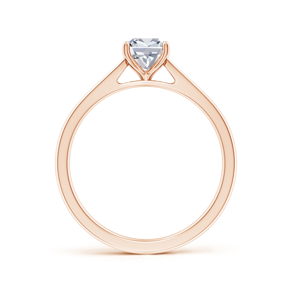 5.25mm HSI2 Cushion Diamond Reverse Tapered Shank Cathedral Engagement Ring in Rose Gold Side 199