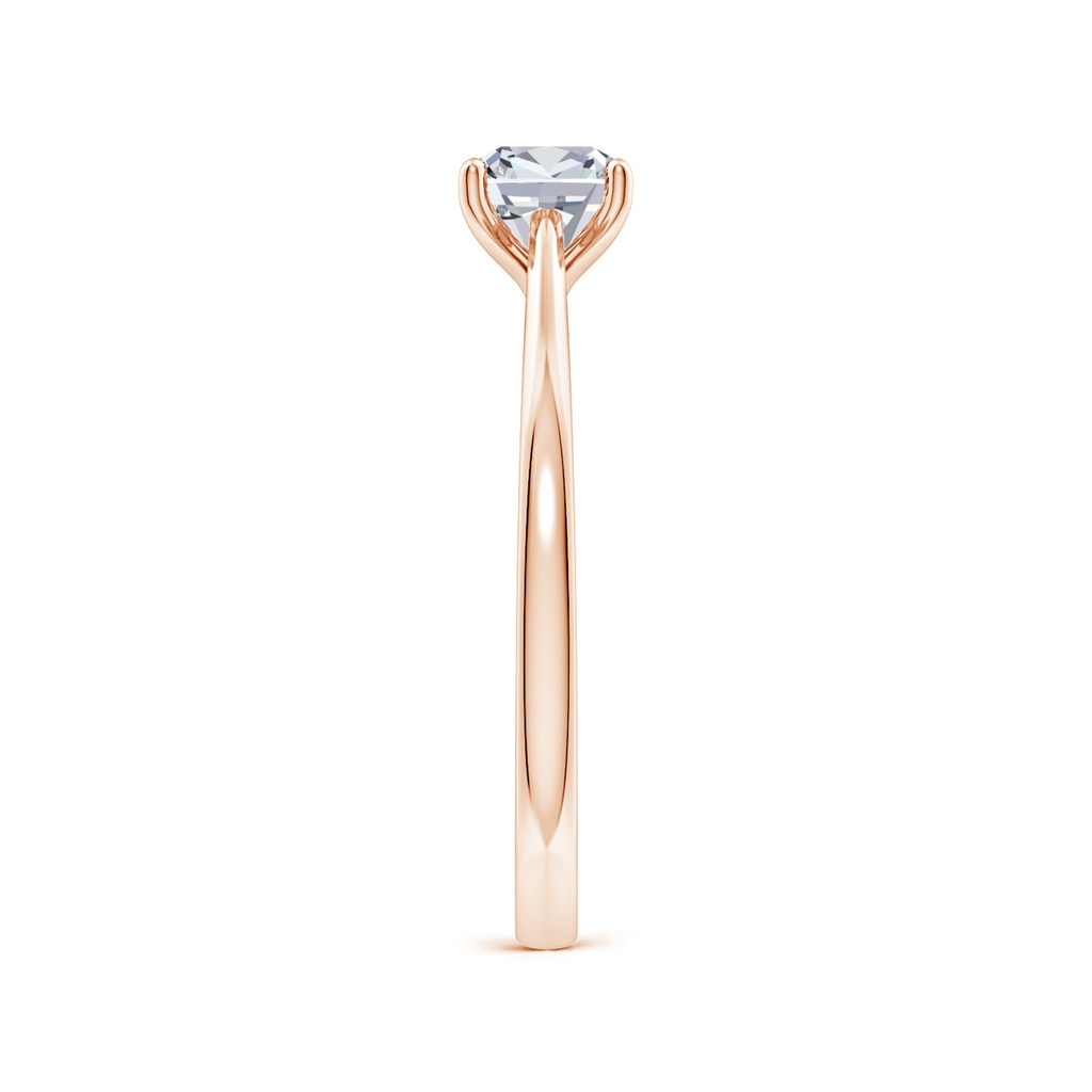 5.25mm HSI2 Cushion Diamond Reverse Tapered Shank Cathedral Engagement Ring in Rose Gold Side 299