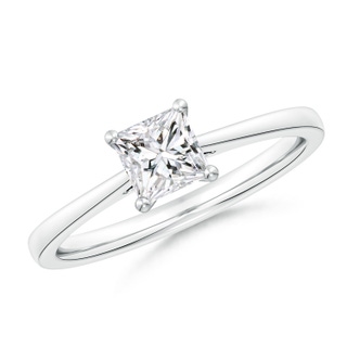 5mm HSI2 Princess-Cut Diamond Reverse Tapered Shank Cathedral Engagement Ring in 18K White Gold