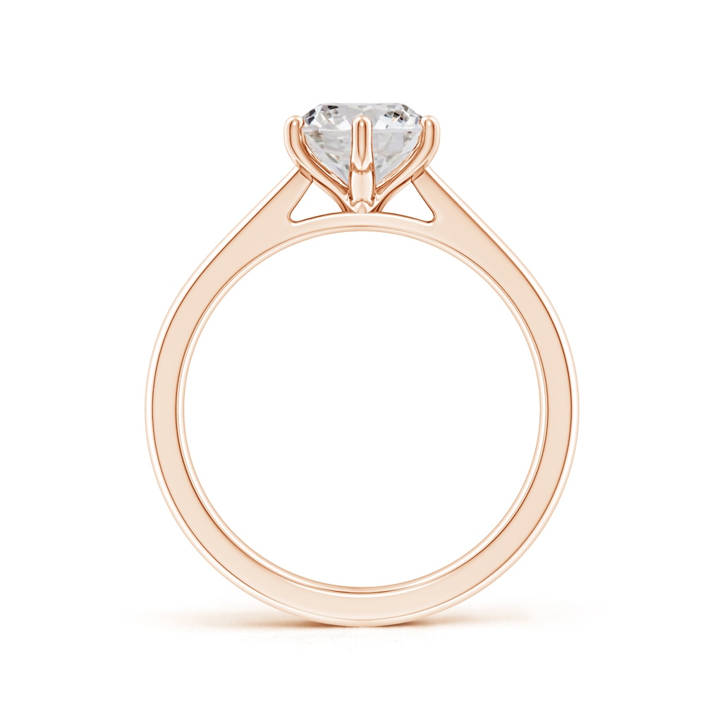 7.4mm IJI1I2 Round Diamond Reverse Tapered Shank Cathedral Engagement Ring in Rose Gold Side 199