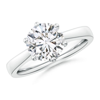 8.9mm HSI2 Round Diamond Reverse Tapered Shank Cathedral Engagement Ring in P950 Platinum