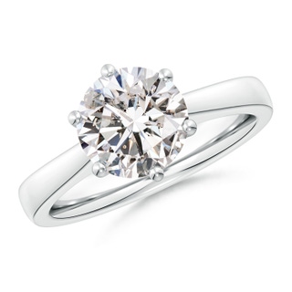 8.9mm IJI1I2 Round Diamond Reverse Tapered Shank Cathedral Engagement Ring in P950 Platinum