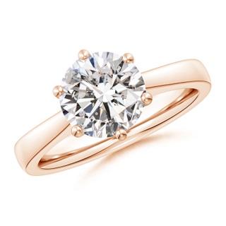 8.9mm IJI1I2 Round Diamond Reverse Tapered Shank Cathedral Engagement Ring in Rose Gold