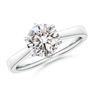 8mm IJI1I2 Round Diamond Reverse Tapered Shank Cathedral Engagement Ring in P950 Platinum