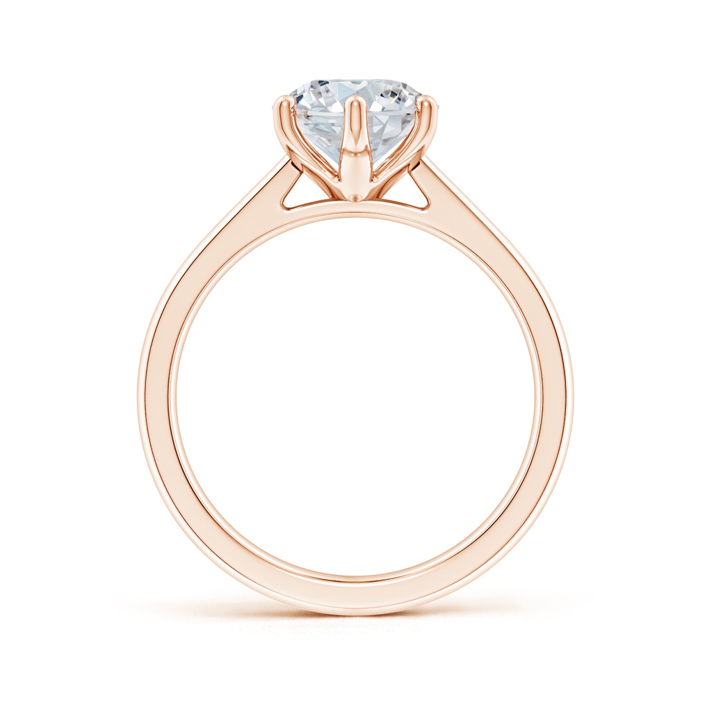 10x8mm GVS2 Oval Diamond Reverse Tapered Shank Cathedral Engagement Ring in Rose Gold - side 199