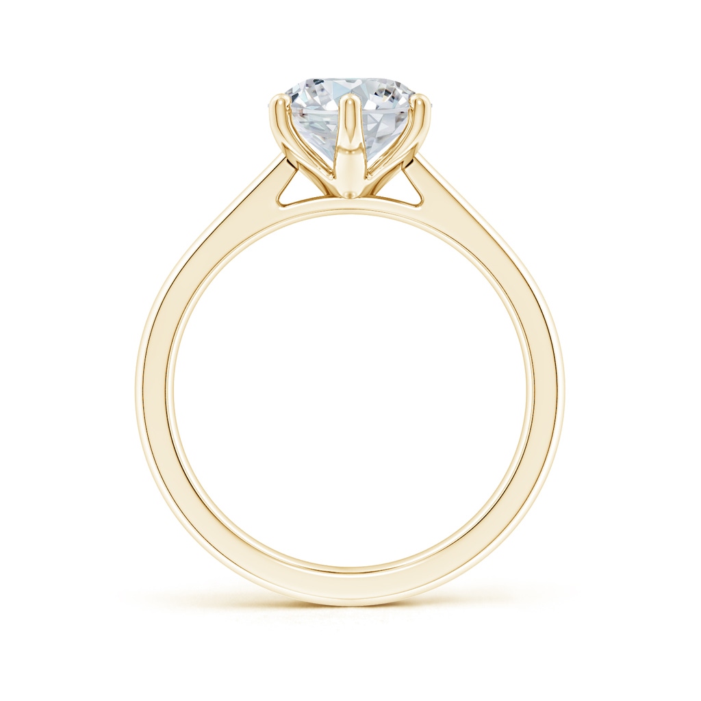 10x8mm GVS2 Oval Diamond Reverse Tapered Shank Cathedral Engagement Ring in Yellow Gold - side 199