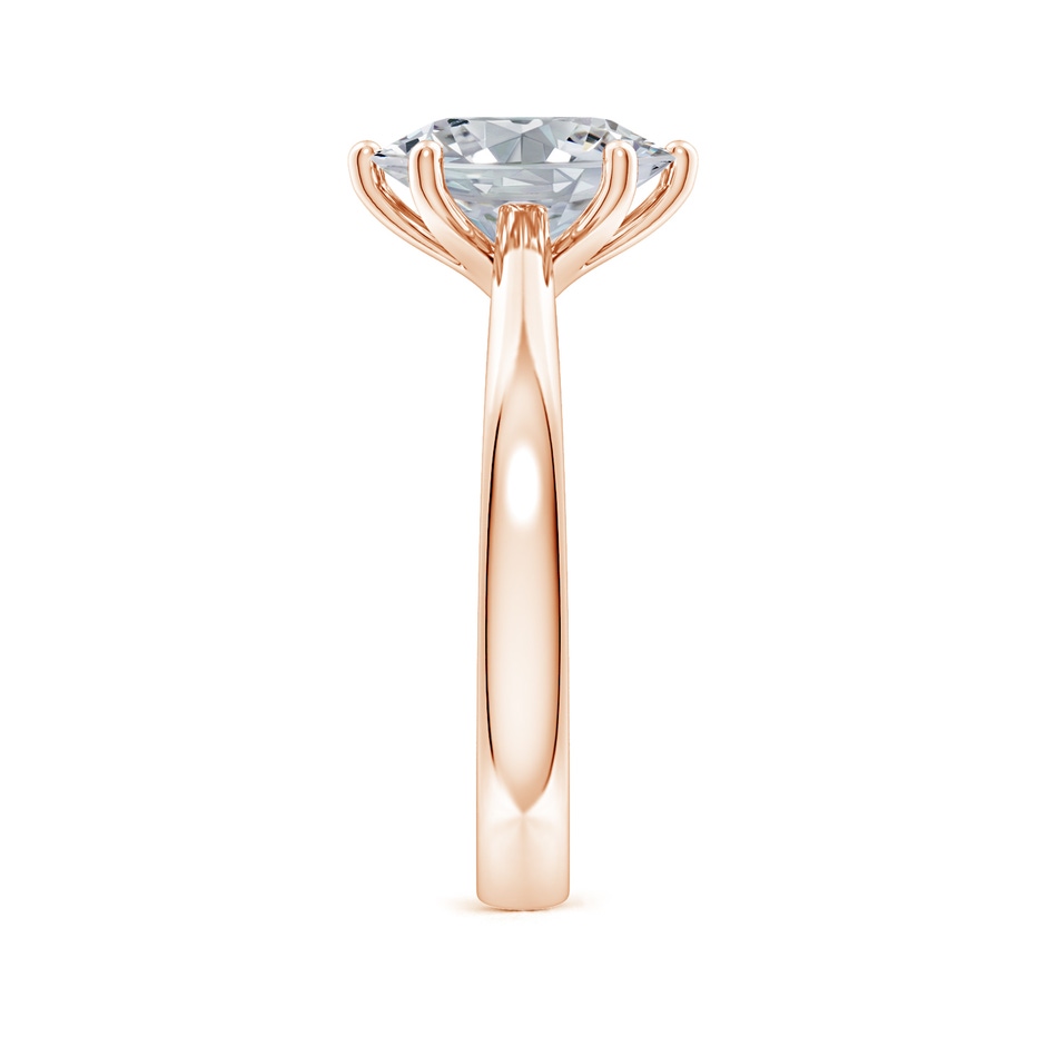10x8mm HSI2 Oval Diamond Reverse Tapered Shank Cathedral Engagement Ring in Rose Gold side 299