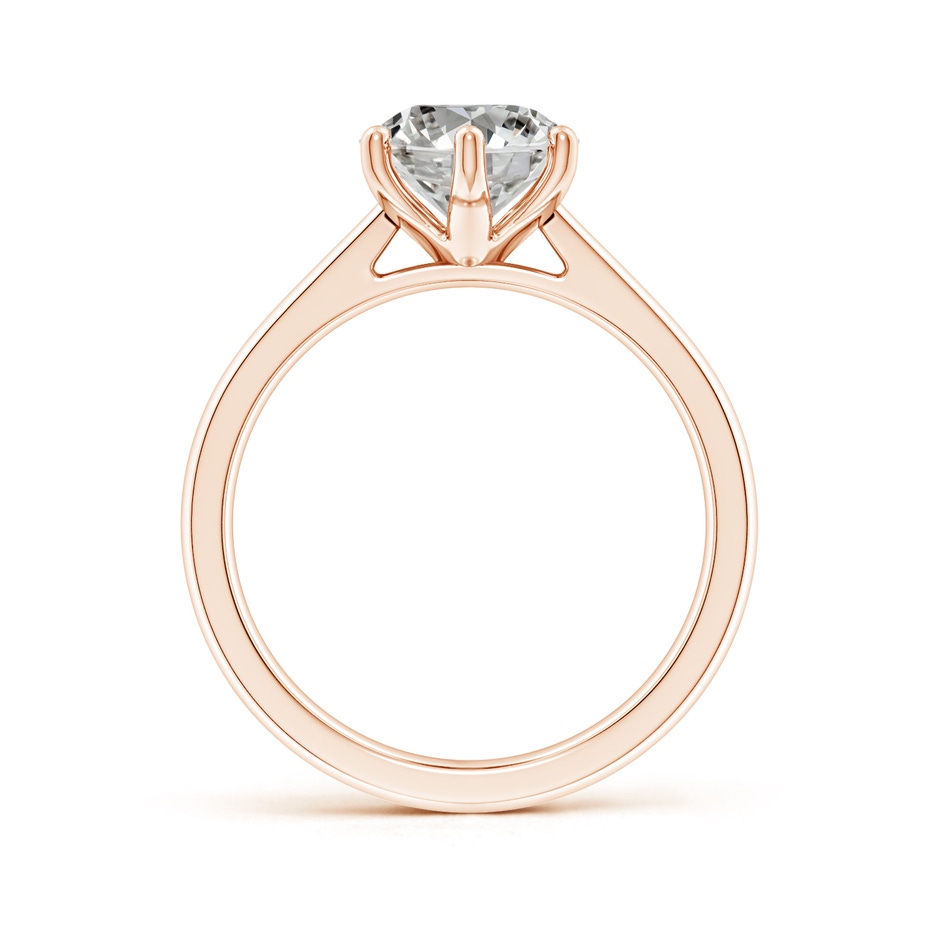 10x8mm KI3 Oval Diamond Reverse Tapered Shank Cathedral Engagement Ring in Rose Gold side 199