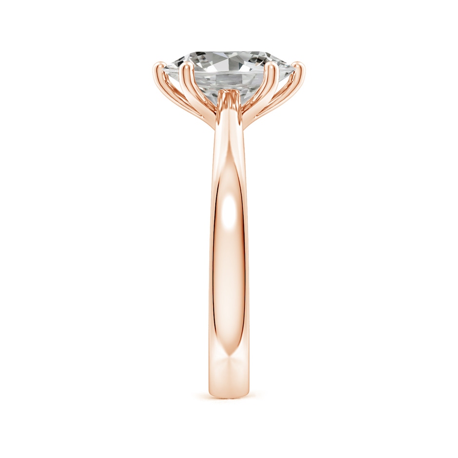 10x8mm KI3 Oval Diamond Reverse Tapered Shank Cathedral Engagement Ring in Rose Gold side 299