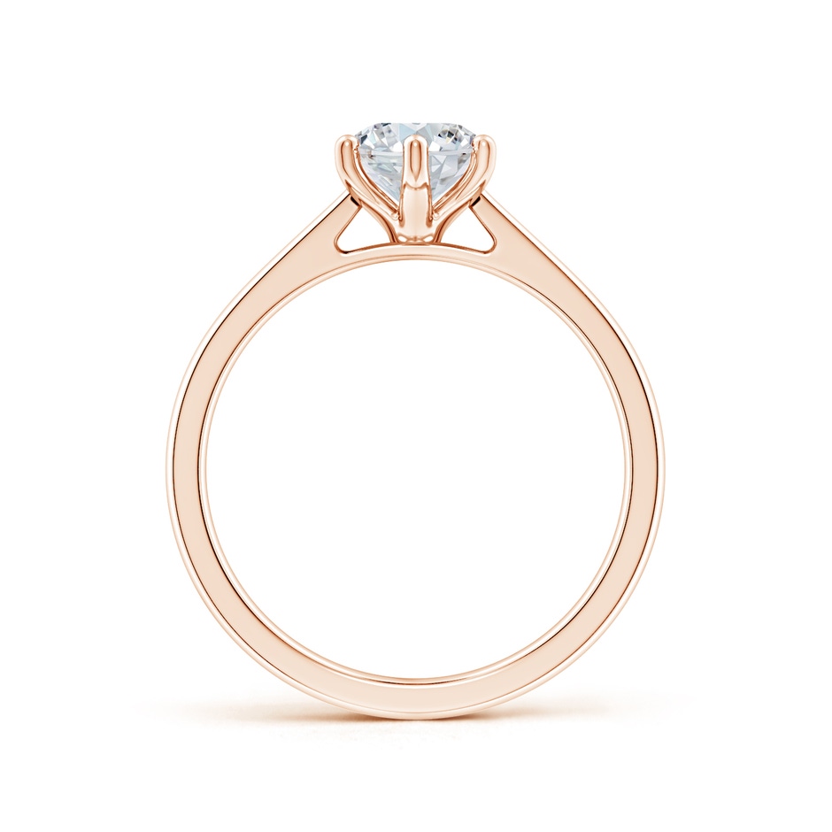 8.5x6.5mm GVS2 Oval Diamond Reverse Tapered Shank Cathedral Engagement Ring in Rose Gold side 199