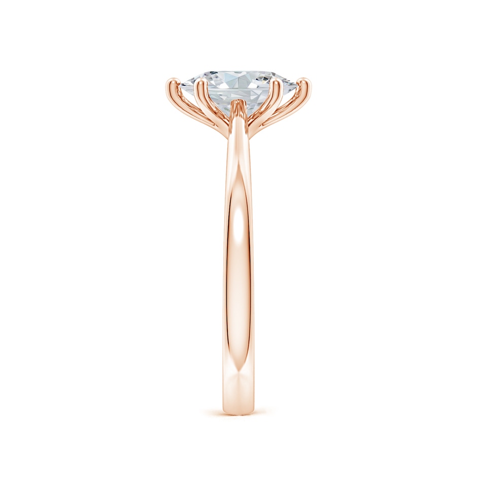8.5x6.5mm GVS2 Oval Diamond Reverse Tapered Shank Cathedral Engagement Ring in Rose Gold side 299