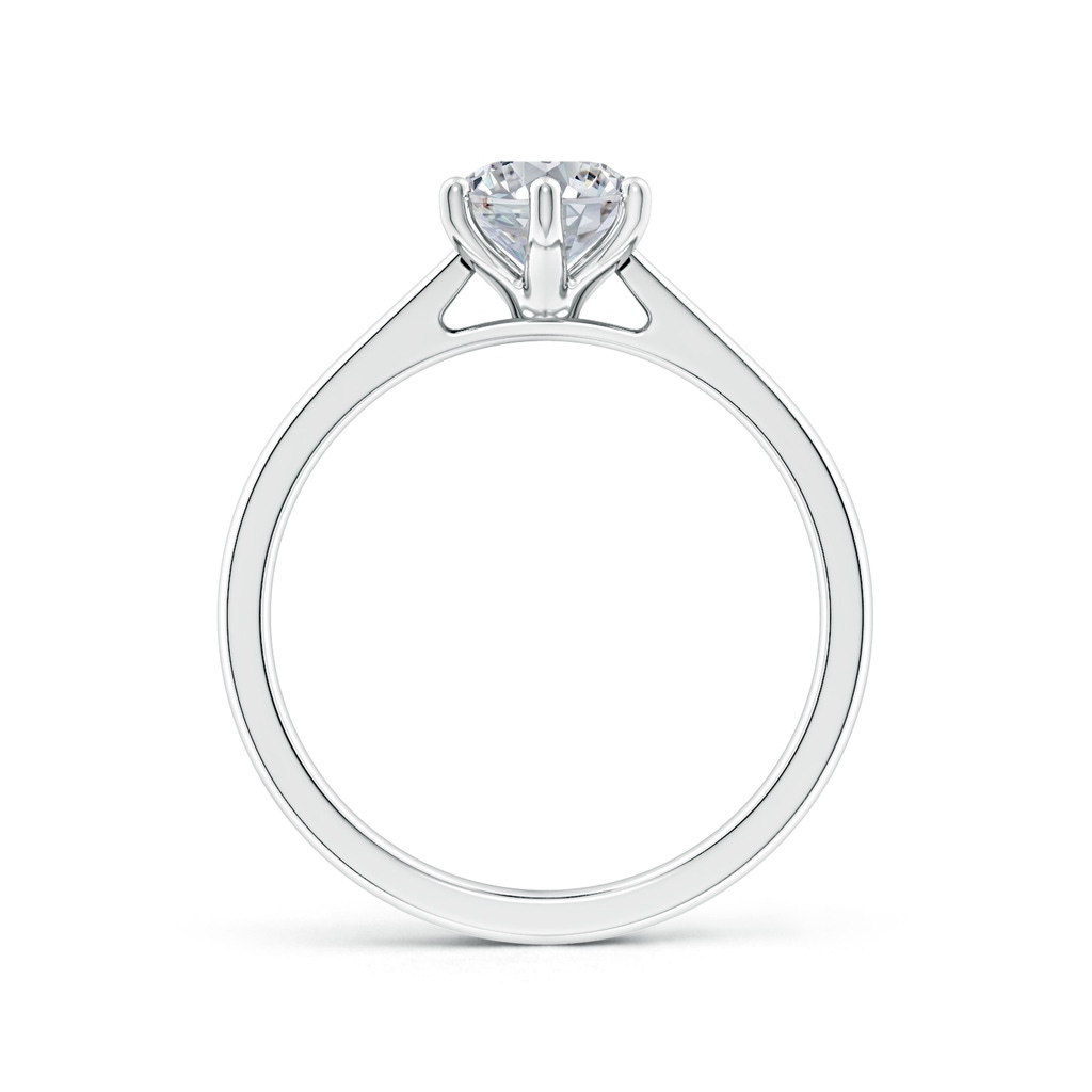8.5x6.5mm HSI2 Oval Diamond Reverse Tapered Shank Cathedral Engagement Ring in White Gold - side 199