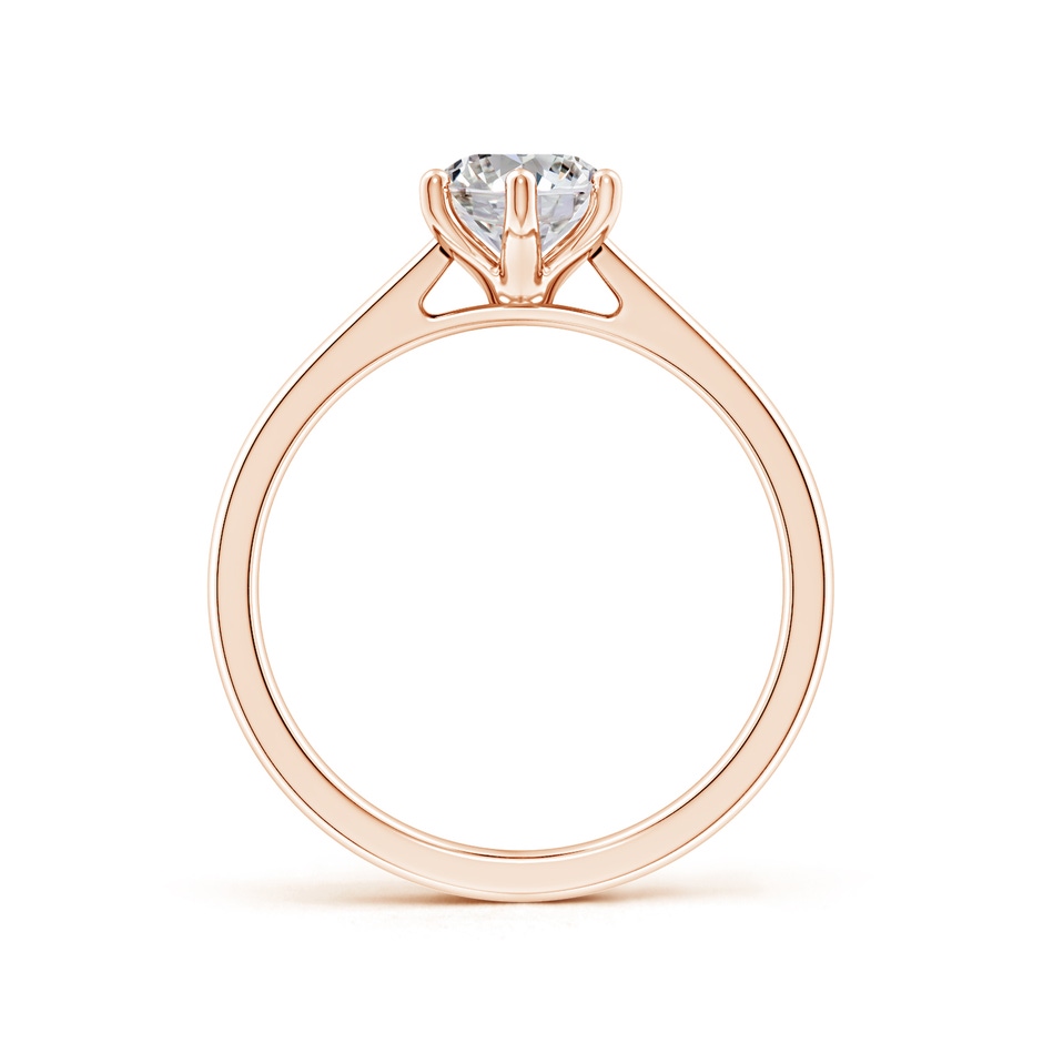 8.5x6.5mm IJI1I2 Oval Diamond Reverse Tapered Shank Cathedral Engagement Ring in Rose Gold side 199