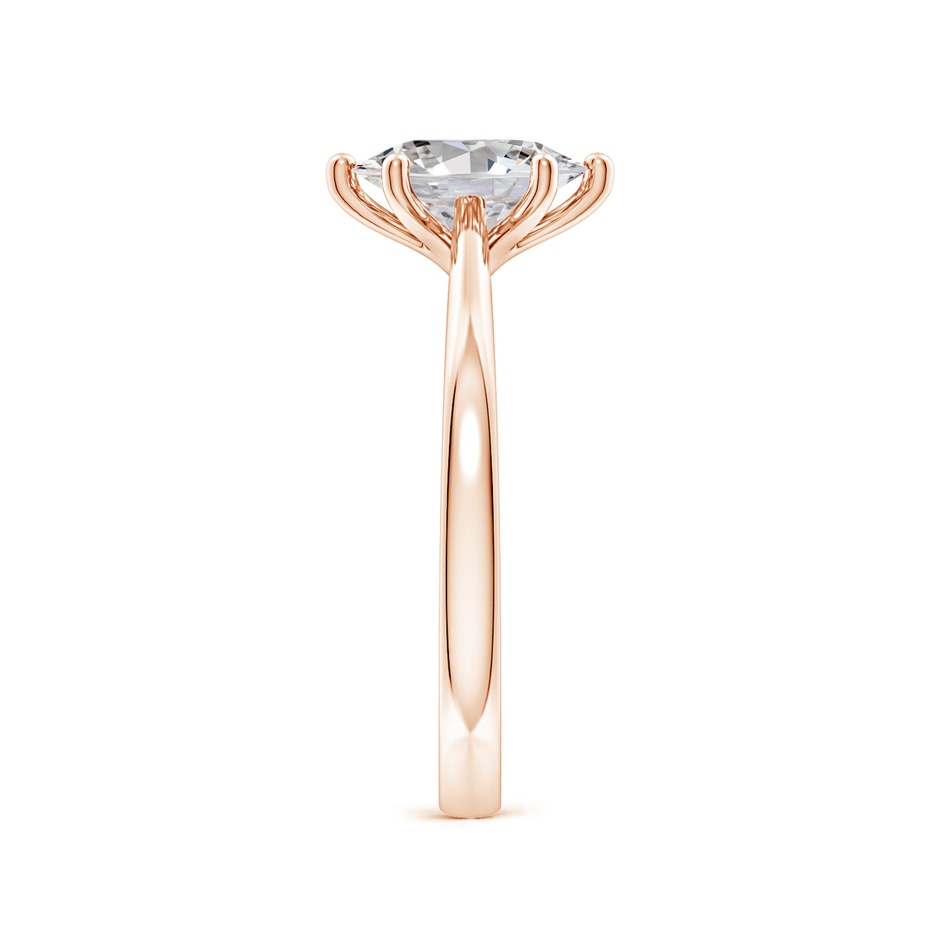 8.5x6.5mm IJI1I2 Oval Diamond Reverse Tapered Shank Cathedral Engagement Ring in Rose Gold side 299