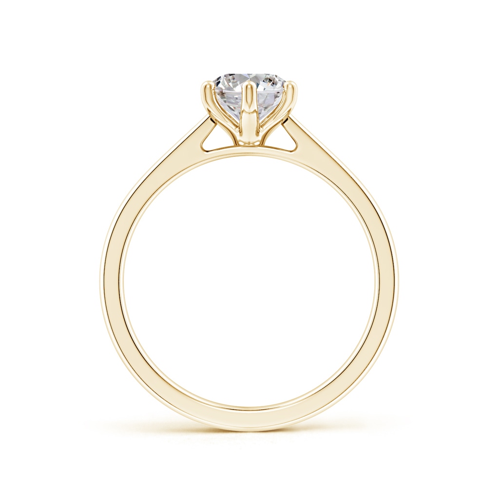 8.5x6.5mm IJI1I2 Oval Diamond Reverse Tapered Shank Cathedral Engagement Ring in Yellow Gold Side 199