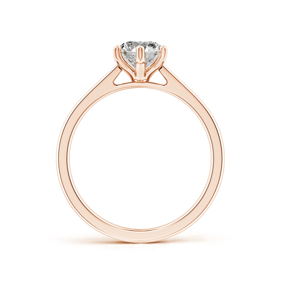 8.5x6.5mm KI3 Oval Diamond Reverse Tapered Shank Cathedral Engagement Ring in Rose Gold side 199