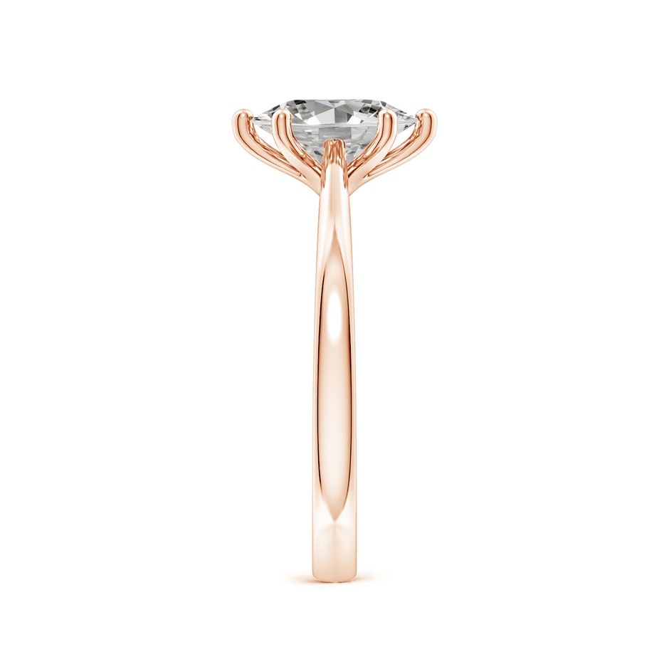 8.5x6.5mm KI3 Oval Diamond Reverse Tapered Shank Cathedral Engagement Ring in Rose Gold side 299