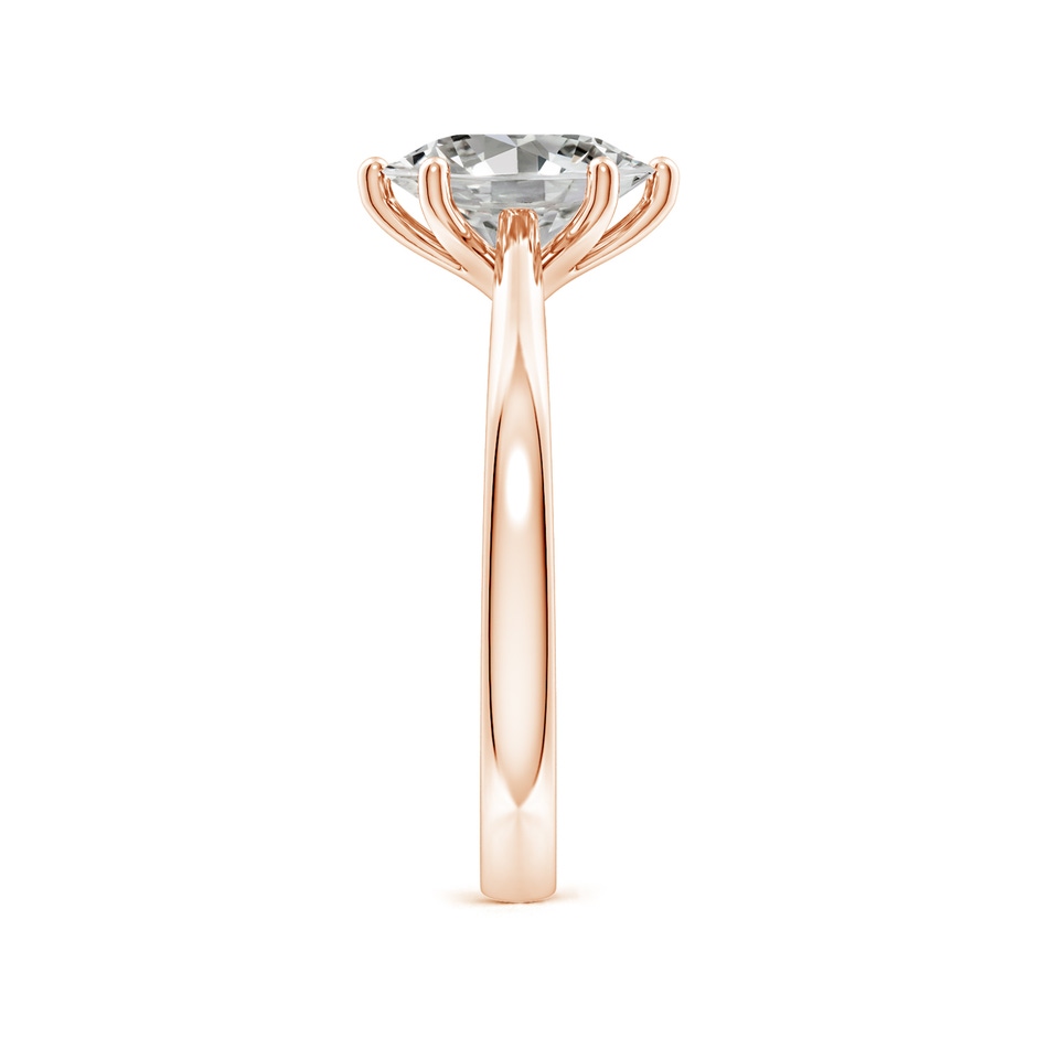 9x7mm KI3 Oval Diamond Reverse Tapered Shank Cathedral Engagement Ring in Rose Gold side 299
