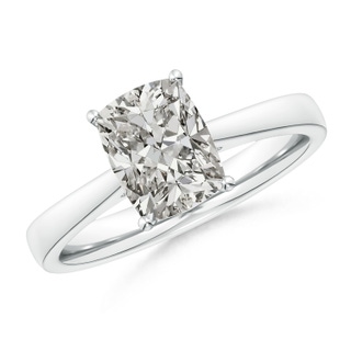 8.5x6.5mm KI3 Cushion Rectangular Diamond Reverse Tapered Shank Cathedral Engagement Ring in P950 Platinum