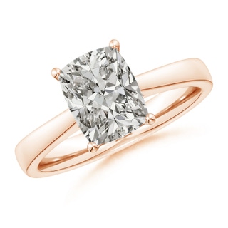 9x7mm KI3 Cushion Rectangular Diamond Reverse Tapered Shank Cathedral Engagement Ring in Rose Gold