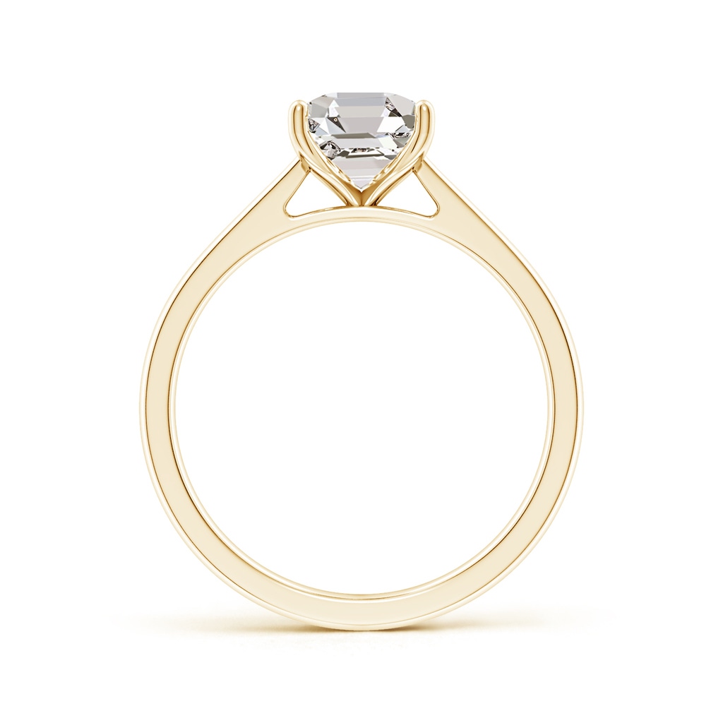6.5mm IJI1I2 Square Emerald-Cut Diamond Reverse Tapered Shank Cathedral Engagement Ring in Yellow Gold Side 199