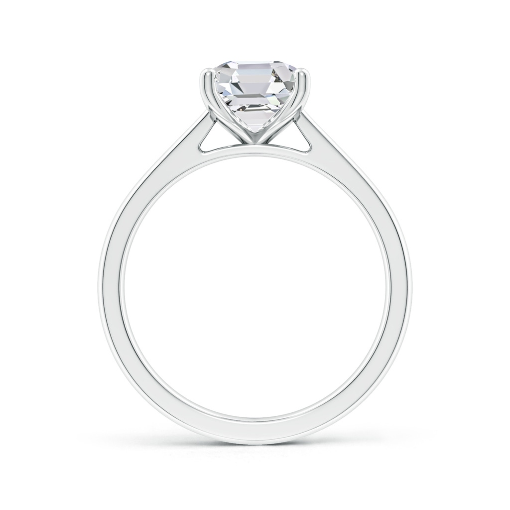 7mm HSI2 Square Emerald-Cut Diamond Reverse Tapered Shank Cathedral Engagement Ring in White Gold Side 199