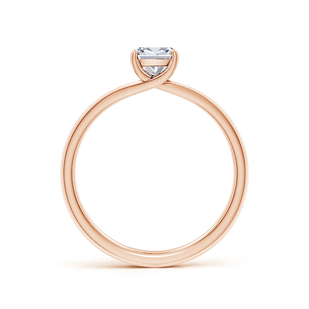 5.25mm HSI2 Cushion Diamond Double Shank Solitaire Engagement Ring in Rose Gold Side 199