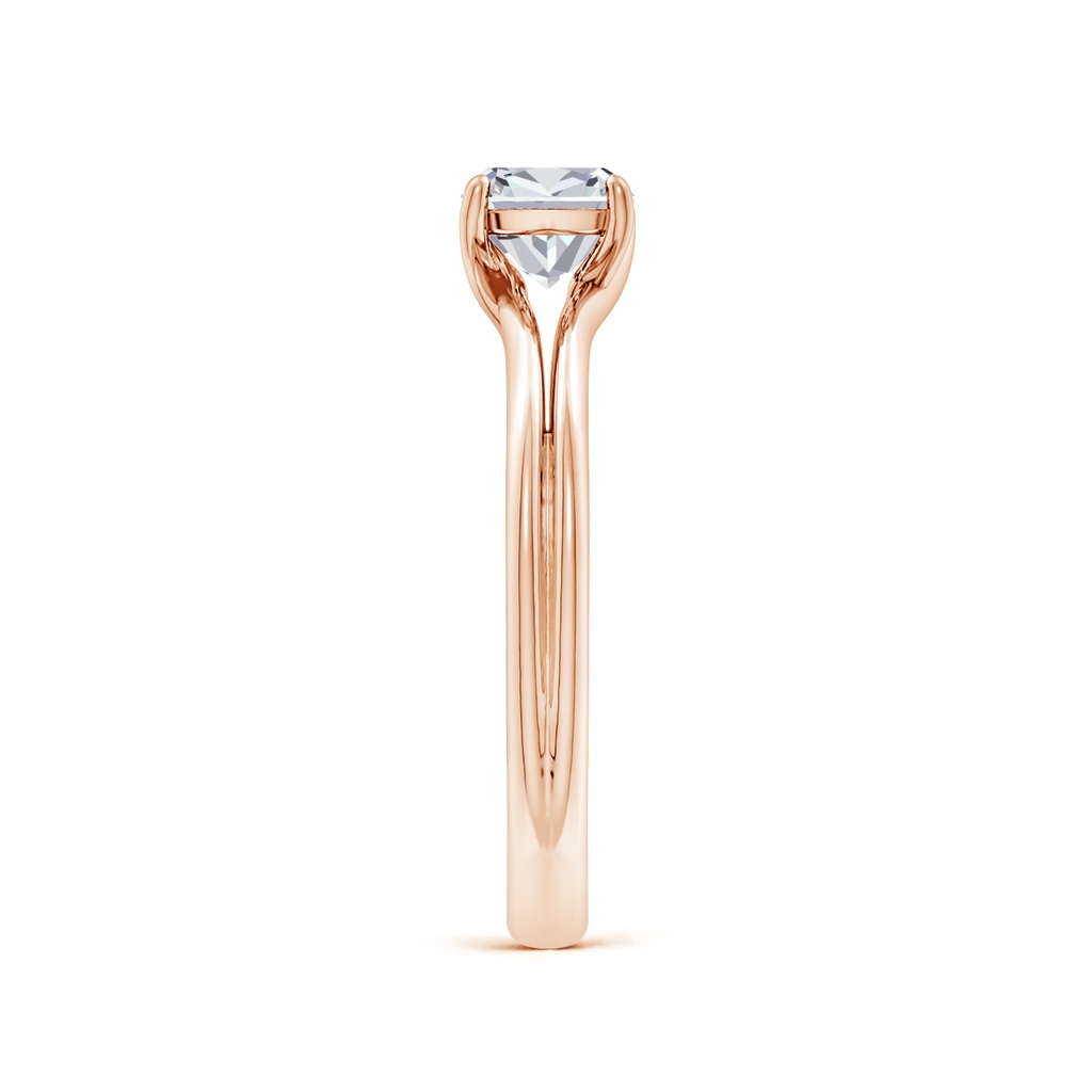 5.25mm HSI2 Cushion Diamond Double Shank Solitaire Engagement Ring in Rose Gold Side 299