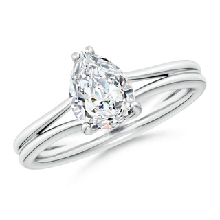 8.5x6.5mm GVS2 Pear Diamond Double Shank Solitaire Engagement Ring in P950 Platinum