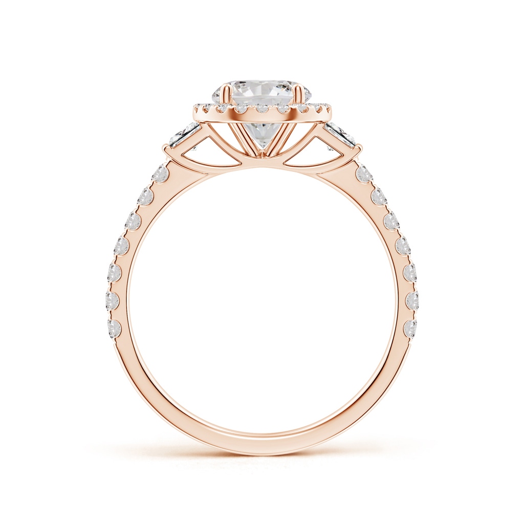 6.5mm IJI1I2 Round Diamond Side Stone Halo Engagement Ring in Rose Gold Side 199