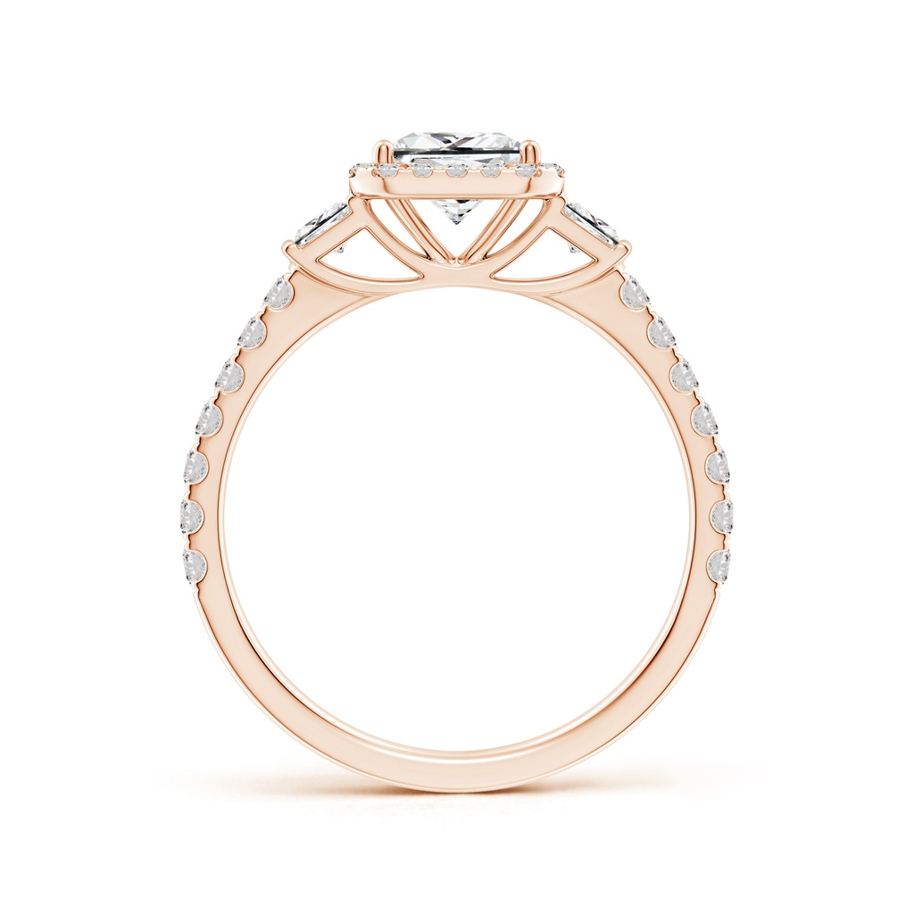 5.5mm IJI1I2 Princess-Cut Diamond Side Stone Halo Engagement Ring in Rose Gold Side 199