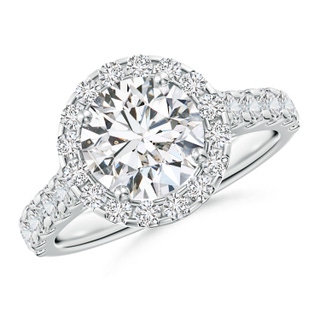 8mm HSI2 Round Diamond Halo Engagement Ring in P950 Platinum