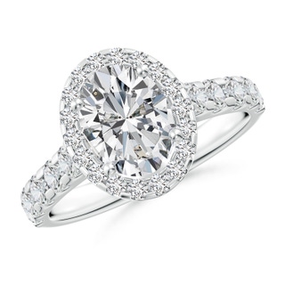 8.5x6.5mm HSI2 Oval Diamond Halo Classic Engagement Ring in P950 Platinum