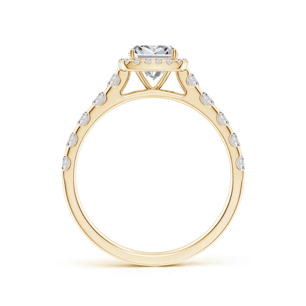 5.5mm IJI1I2 Cushion Diamond Halo Classic Engagement Ring in Yellow Gold Side 199
