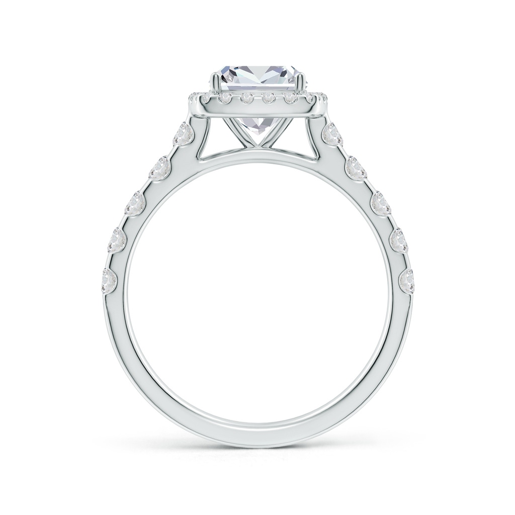 6.5mm HSI2 Cushion Diamond Halo Classic Engagement Ring in White Gold Side 199
