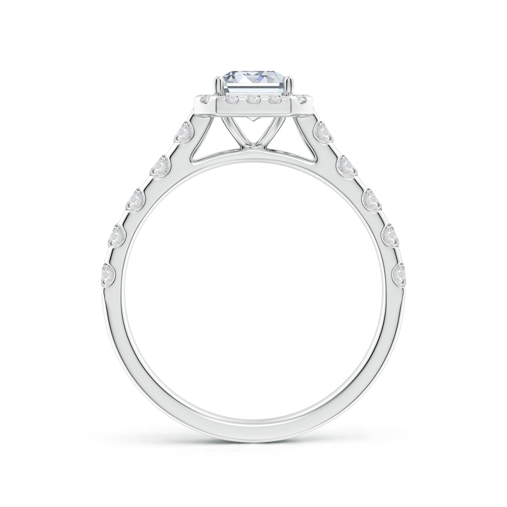 7x5mm HSI2 Emerald-Cut Diamond Halo Classic Engagement Ring in White Gold Side 199